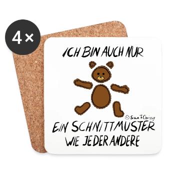 Modèle Ours - Dessous de verre (lot de 4) - blanc - Devant
