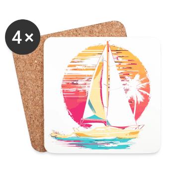 Voile des années 90 - Dessous de verre (lot de 4) - blanc - Devant