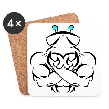 Alpha cancer Deluxe - Untersetzer (4er-Set) - Weiß - Vorne