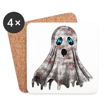 fleckig, Geister, gruselige Designs - Untersetzer (4er-Set) - Weiß - Vorne