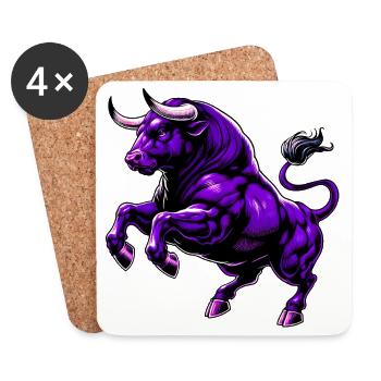 Stier - Untersetzer (4er-Set) - Weiß - Vorne