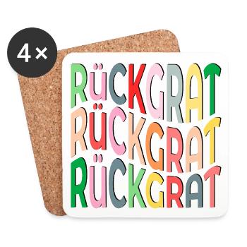 RÜCKGRAT DEMOKRATIE - Untersetzer (4er-Set) - Weiß - Vorne