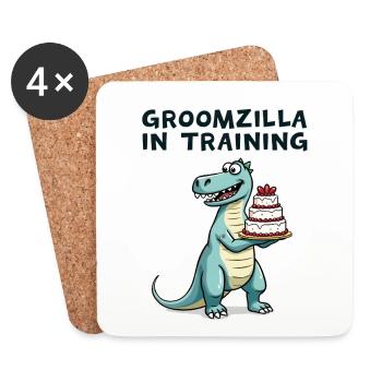 Groomzilla en formation - Dessous de verre (lot de 4) - blanc - Devant