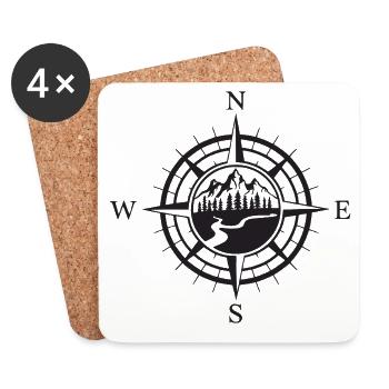 Mountains - Adventure Awaits - Coasters (set of 4) - white - Front