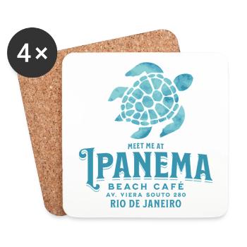 Treffen Sie mich im Ipanema Beach Café - Untersetzer (4er-Set) - Weiß - Vorne