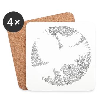 KRA KRA ! - Dessous de verre (lot de 4) - blanc - Devant