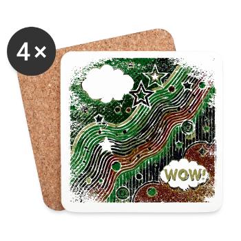 Pop Art Stil invers - Untersetzer (4er-Set) - Weiß - Vorne