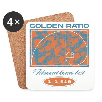 Nombre d’or – Fibonacci sait mieux que quiconque - Dessous de verre (lot de 4) - blanc - Devant