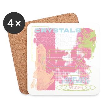 Les cristaux sont ma vibration préférée - Dessous de verre (lot de 4) - blanc - Devant
