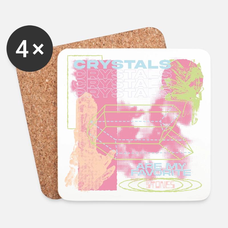 Crystals Are My Favorite Vibe - Untersetzer (4er-Set) - Weiß