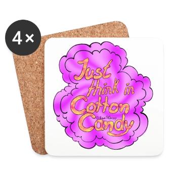 Cotton Candy Thinking Extra Shine - Coasters (set of 4) - white - Front