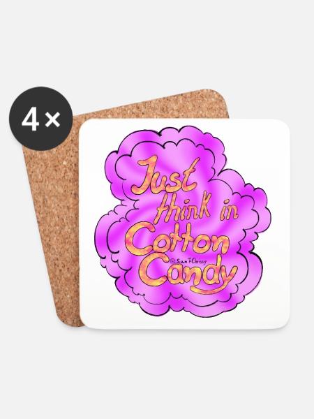 Cotton Candy Thinking Extra Shine - Coasters (set of 4) - white