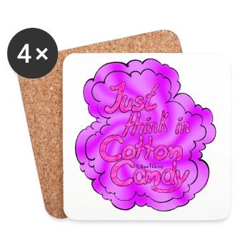 Cotton Candy Purple-Pink - Coasters (set of 4) - white - Front