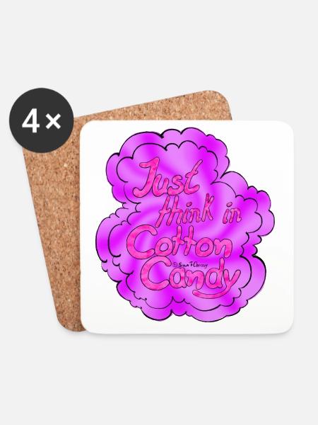 Cotton Candy Purple-Pink - Coasters (set of 4) - white