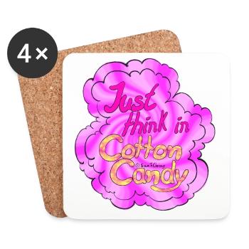 Cotton Candy Thinking swirl - Coasters (set of 4) - white - Front