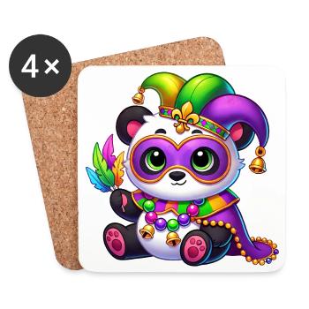 Süßer Panda mit Maske beim Karneval - Untersetzer (4er-Set) - Weiß - Vorne