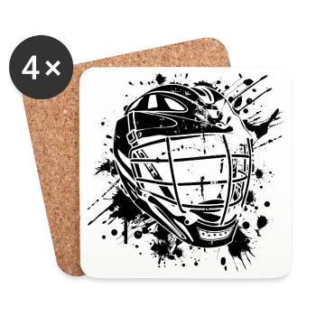 Lacrosse Helmet - Coasters (set of 4) - white - Front