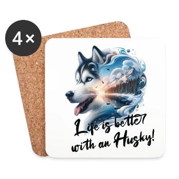 Husky - Coasters (set of 4) - white - Front