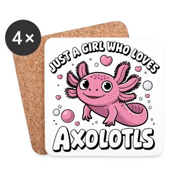 Just a Girl Who Loves Axolotls - Coasters (set of 4) - white - Front