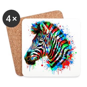 Zebra - Coasters (set of 4) - white - Front