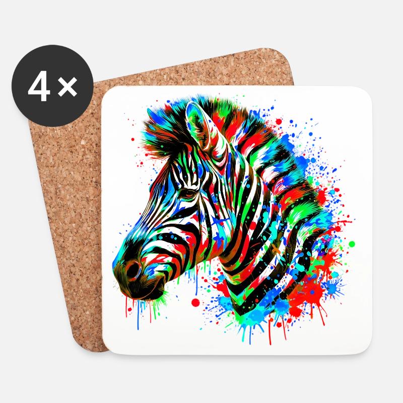 Zebra - Coasters (set of 4) - white