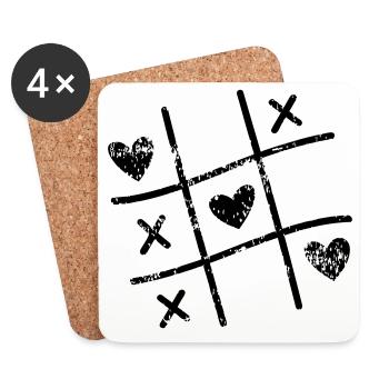 Saint-Valentin Saint-Valentin Saint-Valentin - Dessous de verre (lot de 4) - blanc - Devant