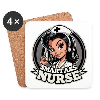 Smartass Nurse Funny Gift - Coasters (set of 4) - white - Front