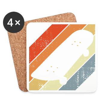 Skateboard Sketch - Coasters (set of 4) - white - Front