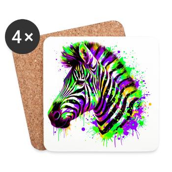 Zebra - Coasters (set of 4) - white - Front