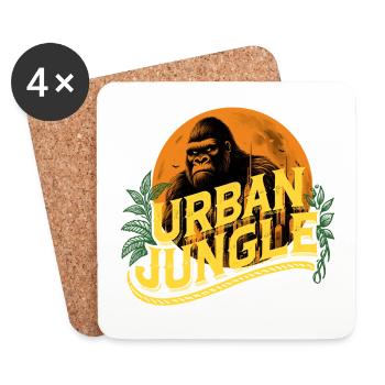 Urban Jungle Logo Couleur - Dessous de verre (lot de 4) - blanc - Devant