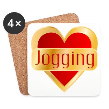 LAUFEN JOGGING HERZ - Untersetzer (4er-Set) - Weiß - Vorne