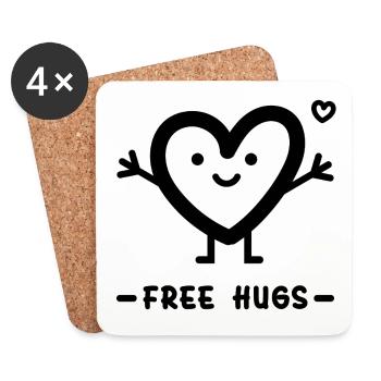 free hugs for valentines day - Coasters (set of 4) - white - Front