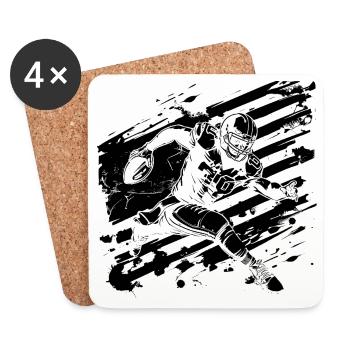 Footballeur - Dessous de verre (lot de 4) - blanc - Devant