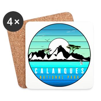 Calanques parc national merveille Marseille - Dessous de verre (lot de 4) - blanc - Devant