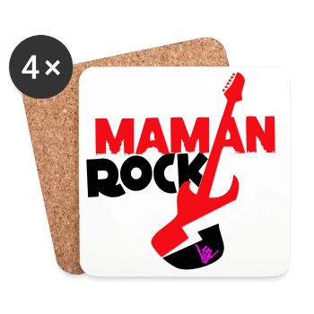 Rock mom - Coasters (set of 4) - white - Front