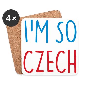 I'M SO CZECH Tschechisch Tschechien - Untersetzer (4er-Set) - Weiß - Vorne