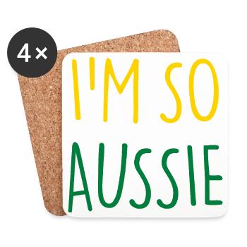 JE SUIS TELLEMENT AUSTRALIEN Australie - Dessous de verre (lot de 4) - blanc - Devant