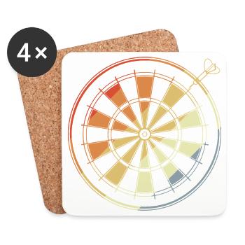 Dart Sketch Vintage - Coasters (set of 4) - white - Front