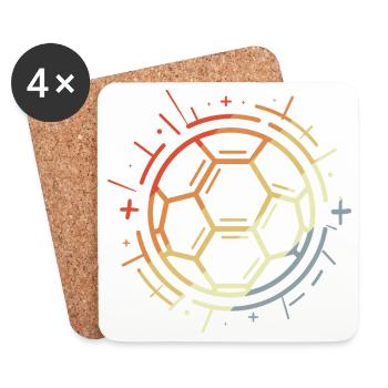 Dessin de football vintage - Dessous de verre (lot de 4) - blanc - Devant