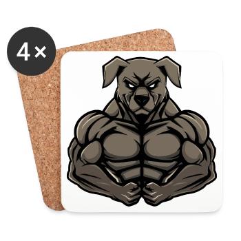 Kangal Dog Muscles Bodybuilding - Coasters (set of 4) - white - Front