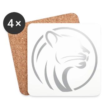 Panther Head - Coasters (set of 4) - white - Front