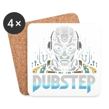 Dubstep Cyborg - Coasters (set of 4) - white - Front