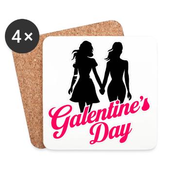 Galentine's Day 2026 girls - Coasters (set of 4) - white - Front