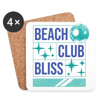 Beach Club Bliss – Summer & Party Vibes - Coasters (set of 4) - white - Front
