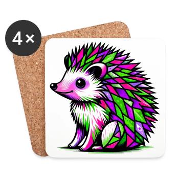 Igel - Untersetzer (4er-Set) - Weiß - Vorne