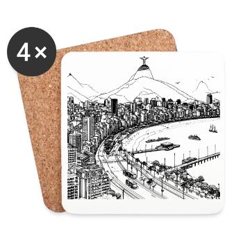 RIO DE JANEIRO - Coasters (set of 4) - white - Front