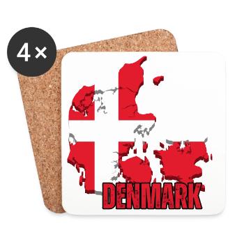 Dänischer Stolz, Flagge von Dänemark - Untersetzer (4er-Set) - Weiß - Vorne