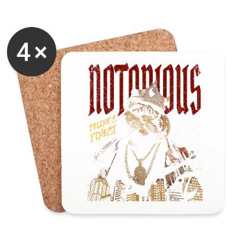 Notorious Cat – Hip-Hop Katze - Coasters (set of 4) - white - Front