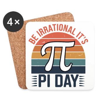 Soyez irrationnel - c’est le jour de Pi ! - Dessous de verre (lot de 4) - blanc - Devant