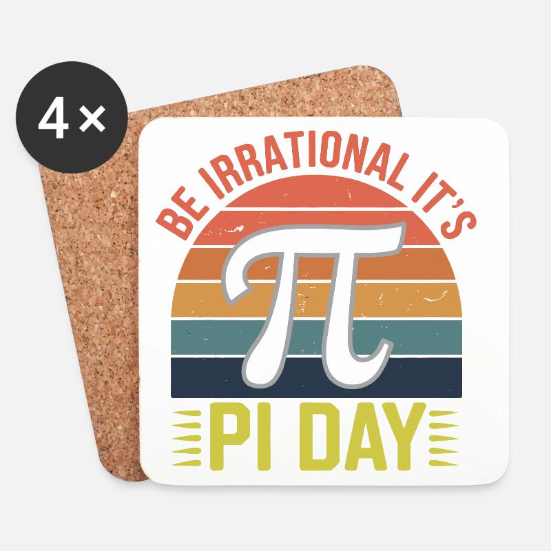 Seien Sie irrational - es ist Pi-Tag! - Untersetzer (4er-Set) - Weiß
